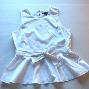 "Versona" Peplum-type White Tank Top (L)